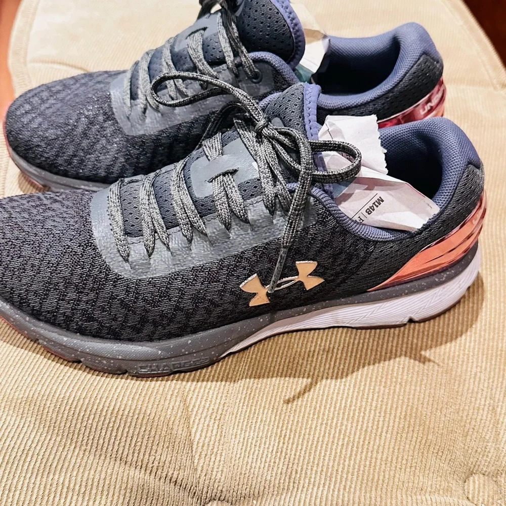 Under Armour Women's Charcoal and Rose Gold Athletic Shoes - Picture 2 of 12